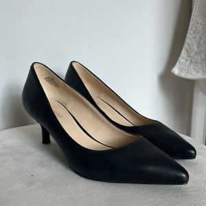 Black leather pumps from Nine West